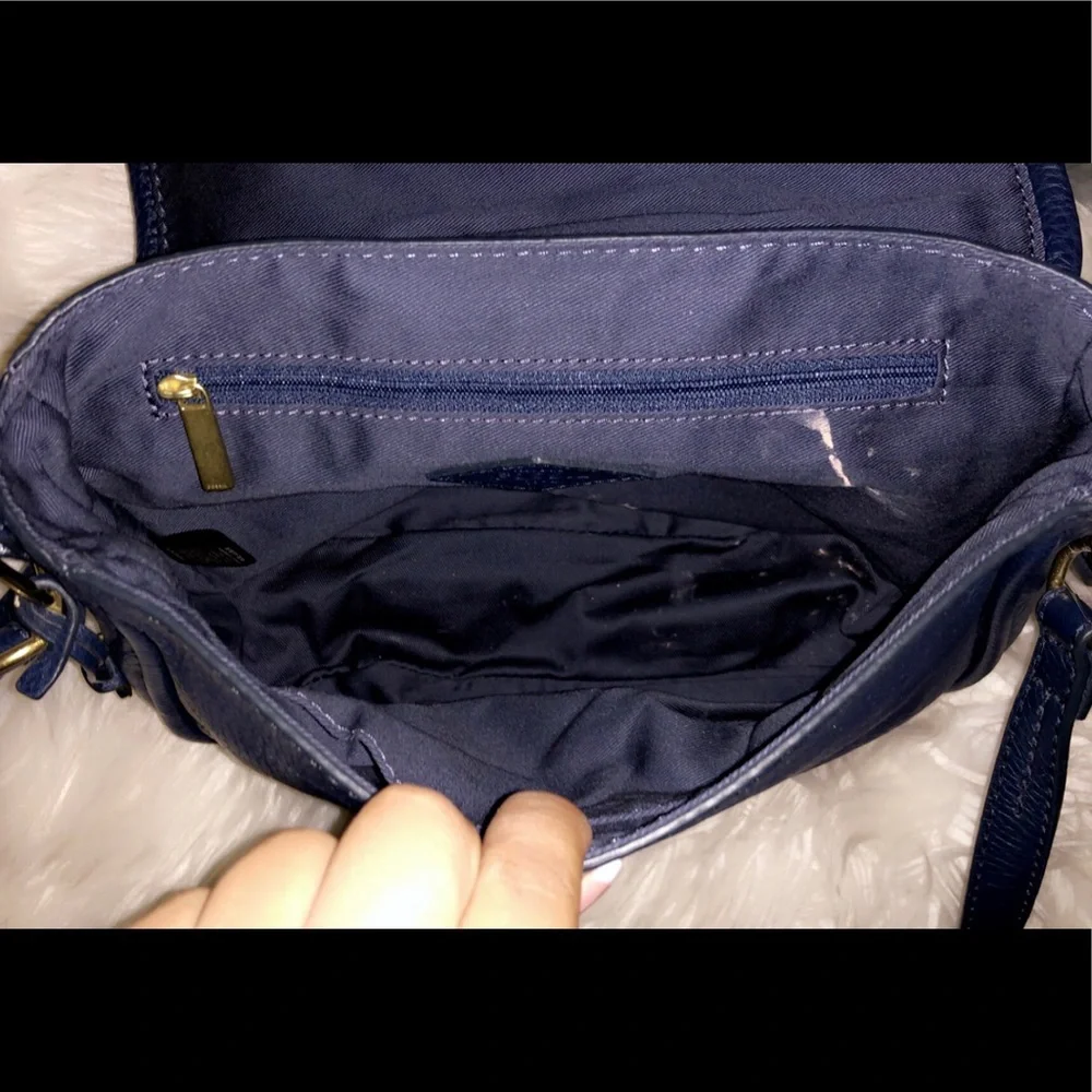 FOSSIL Color-block Crossbody Saddle Bag